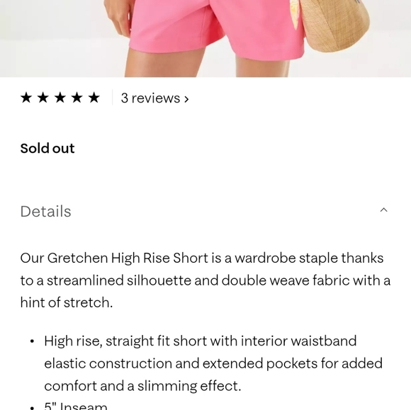 NWT Size 0 Lilly Pulitzer High Rise Gretchen Shorts - Picture 3 of 3